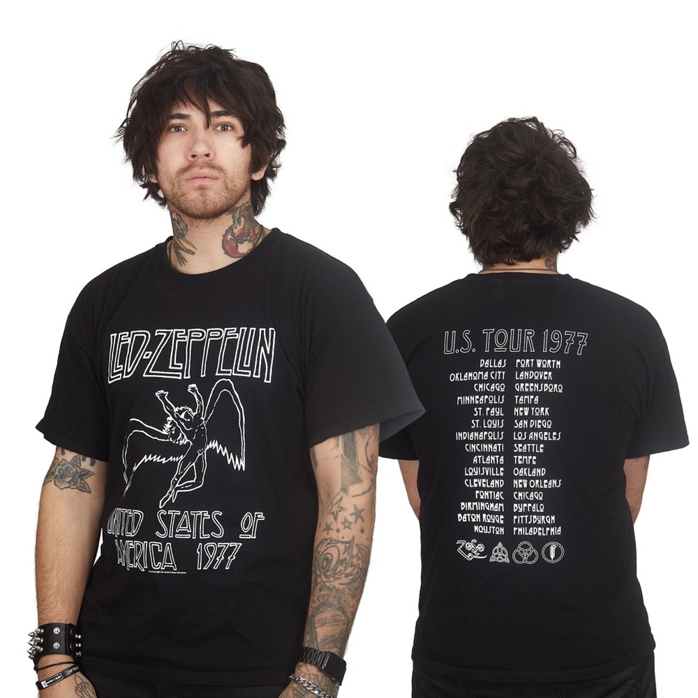Led Zeppelin double sided tour shirt reprint